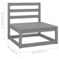 vidaXL Juego de muebles de jardín 11 piezas madera maciza de pino