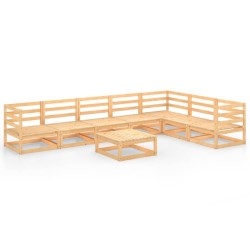 vidaXL Juego de muebles de jardín 8 piezas madera maciza de pino