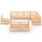 vidaXL Juego de muebles de jardín 9 piezas madera maciza de pino vidaXL Juego de muebles de jardín 9 piezas madera maciza de pino