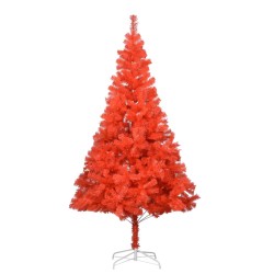 vidaXL Árbol de Navidad preiluminado con luces y bolas rojo 180 cm