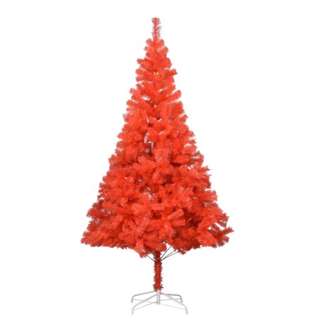 vidaXL Árbol de Navidad preiluminado con luces y bolas rojo 180 cm