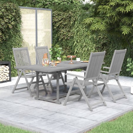vidaXL Juego de comedor de jardín 5 piezas madera maciza de acacia