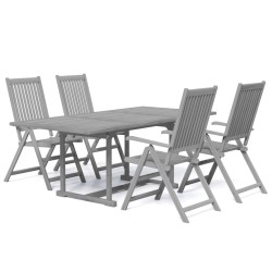 vidaXL Juego de comedor de jardín 5 piezas madera maciza de acacia