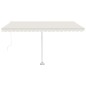 vidaXL Toldo de pie retráctil manual crema 450x300 cm