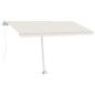 vidaXL Toldo de pie retráctil manual crema 450x300 cm