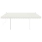 vidaXL Toldo retráctil manual con postes crema 4,5x3 m vidaXL Toldo retráctil manual con postes crema 4,5x3 m