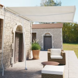 vidaXL Toldo de pie manual retráctil crema 350x250 cm