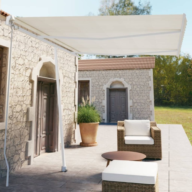 vidaXL Toldo de pie manual retráctil crema 350x250 cm vidaXL Toldo de pie manual retráctil crema 350x250 cm
