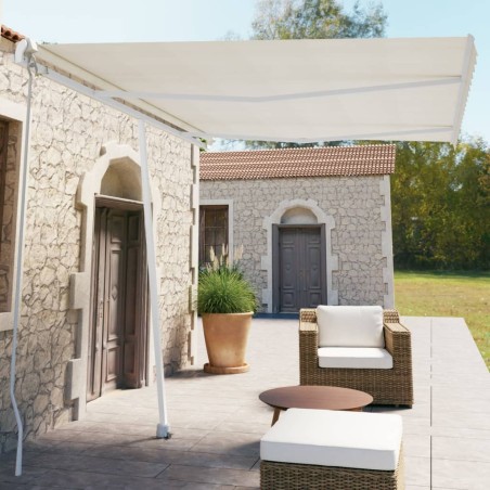 vidaXL Toldo de pie manual retráctil crema 350x250 cm