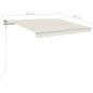 vidaXL Toldo retráctil manual con postes crema 3,5x2,5 m vidaXL Toldo retráctil manual con postes crema 3,5x2,5 m