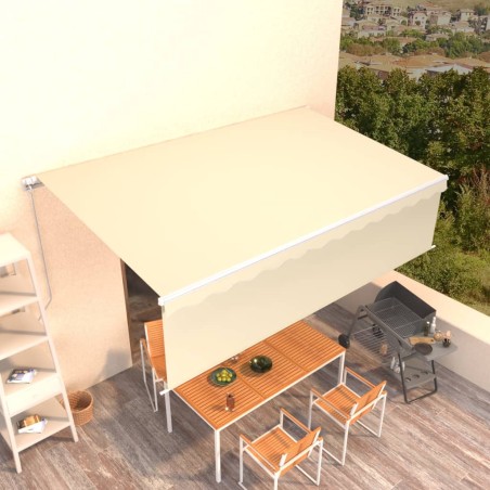 vidaXL Toldo retráctil manual con persiana antracita 5x3 m