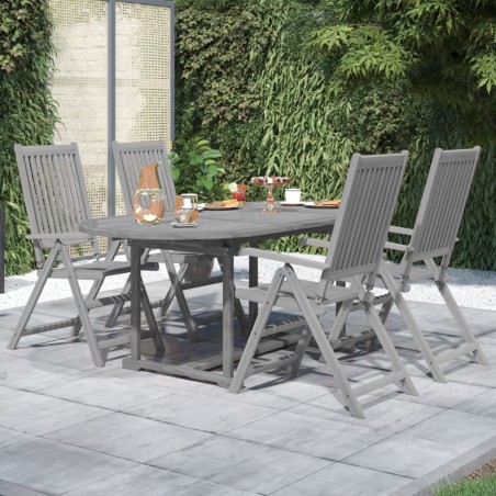 vidaXL Juego de comedor de jardín 5 piezas madera maciza de acacia