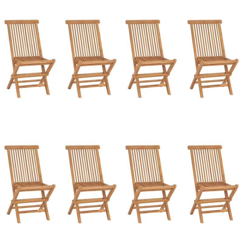 vidaXL Sillas de jardín plegables 8 unidades madera maciza de teca vidaXL Sillas de jardín plegables 8 unidades madera maciza de teca