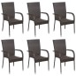 vidaXL Set de comedor de jardín de 7 piezas ratán sintético marrón vidaXL Set de comedor de jardín de 7 piezas ratán sintético marrón