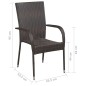 vidaXL Set de comedor de jardín de 7 piezas ratán sintético marrón vidaXL Set de comedor de jardín de 7 piezas ratán sintético marrón