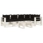 vidaXL Set muebles de palets de jardín 6 pzas madera cojines negros vidaXL Set muebles de palets de jardín 6 pzas madera cojines negros