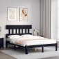 vidaXL Estructura cama de matrimonio con cabecero madera maciza negro vidaXL Estructura cama de matrimonio con cabecero madera maciza negro