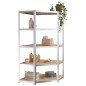vidaXL Estantería 5 niveles 4 uds acero madera contrachapada plateado vidaXL Estantería 5 niveles 4 uds acero madera contrachapada plateado