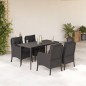 vidaXL Set de muebles jardín 5 pzas con cojines ratán sintético negro vidaXL Set de muebles jardín 5 pzas con cojines ratán sintético negro