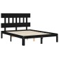 vidaXL Estructura cama de matrimonio con cabecero madera maciza negro vidaXL Estructura cama de matrimonio con cabecero madera maciza negro