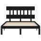 vidaXL Estructura cama de matrimonio con cabecero madera maciza negro vidaXL Estructura cama de matrimonio con cabecero madera maciza negro