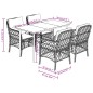 vidaXL Set de muebles jardín 5 pzas con cojines ratán sintético negro vidaXL Set de muebles jardín 5 pzas con cojines ratán sintético negro