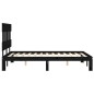 vidaXL Estructura cama de matrimonio con cabecero madera maciza negro vidaXL Estructura cama de matrimonio con cabecero madera maciza negro