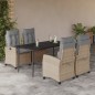 vidaXL Set comedor de jardín 5 pzas con cojines ratán sintético beige vidaXL Set comedor de jardín 5 pzas con cojines ratán sintético beige