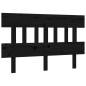 vidaXL Estructura cama de matrimonio con cabecero madera maciza negro vidaXL Estructura cama de matrimonio con cabecero madera maciza negro
