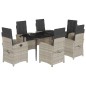 vidaXL Set comedor jardín 7 pzas y cojines ratán sintético gris claro vidaXL Set comedor jardín 7 pzas y cojines ratán sintético gris claro