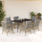 vidaXL Set comedor de jardín 7 pzas con cojines ratán sintético beige