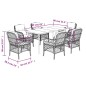vidaXL Set comedor de jardín 7 pzas con cojines ratán sintético beige