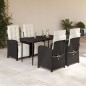 vidaXL Set de muebles jardín 5 pzas con cojines ratán sintético negro vidaXL Set de muebles jardín 5 pzas con cojines ratán sintético negro