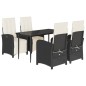 vidaXL Set de muebles jardín 5 pzas con cojines ratán sintético negro vidaXL Set de muebles jardín 5 pzas con cojines ratán sintético negro