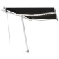 vidaXL Toldo automático con LED y sensor de viento antracita 350x250cm