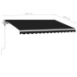 vidaXL Toldo automático con LED y sensor de viento antracita 350x250cm