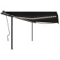 vidaXL Toldo automático LED sensor de viento gris antracita 4x3 m vidaXL Toldo automático LED sensor de viento gris antracita 4x3 m