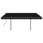 vidaXL Toldo automático LED sensor de viento gris antracita 4x3 m vidaXL Toldo automático LED sensor de viento gris antracita 4x3 m