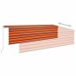 vidaXL Toldo retráctil manual con persiana y LED naranja y marrón 5x3m vidaXL Toldo retráctil manual con persiana y LED naranja y marrón 5x3m