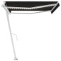 vidaXL Toldo automático con LED y sensor de viento antracita 450x300cm