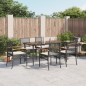 vidaXL Set de comedor de jardín 7 pzas y cojines ratán sintético negro vidaXL Set de comedor de jardín 7 pzas y cojines ratán sintético negro