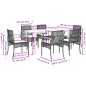 vidaXL Set de comedor de jardín 7 pzas y cojines ratán sintético negro vidaXL Set de comedor de jardín 7 pzas y cojines ratán sintético negro
