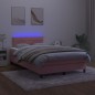 vidaXL Cama box spring con colchón y LED terciopelo rosa 120x190 cm vidaXL Cama box spring con colchón y LED terciopelo rosa 120x190 cm