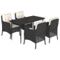 vidaXL Set de muebles jardín 5 pzas con cojines ratán sintético negro