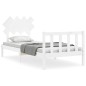 vidaXL Estructura de cama con cabecero madera maciza blanco vidaXL Estructura de cama con cabecero madera maciza blanco