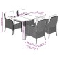 vidaXL Set comedor de jardín 5 piezas y cojines ratán sintético marrón vidaXL Set comedor de jardín 5 piezas y cojines ratán sintético marrón