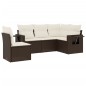 vidaXL Set comedor de jardín 5 piezas y cojines ratán sintético marrón vidaXL Set comedor de jardín 5 piezas y cojines ratán sintético marrón