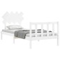 vidaXL Estructura de cama con cabecero madera maciza blanco vidaXL Estructura de cama con cabecero madera maciza blanco