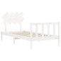 vidaXL Estructura de cama con cabecero madera maciza blanco vidaXL Estructura de cama con cabecero madera maciza blanco