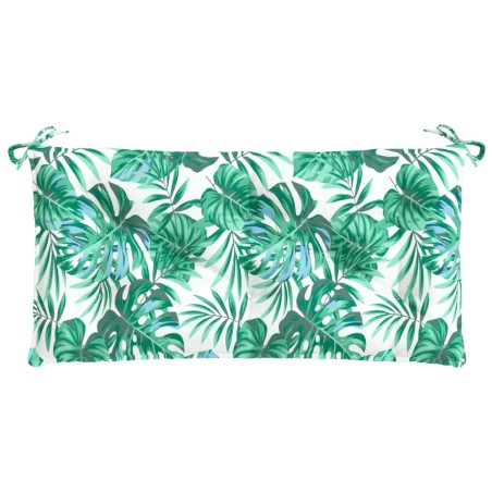 vidaXL Cojín banco de jardín tela Oxford estampado hojas 100x50x7 cm